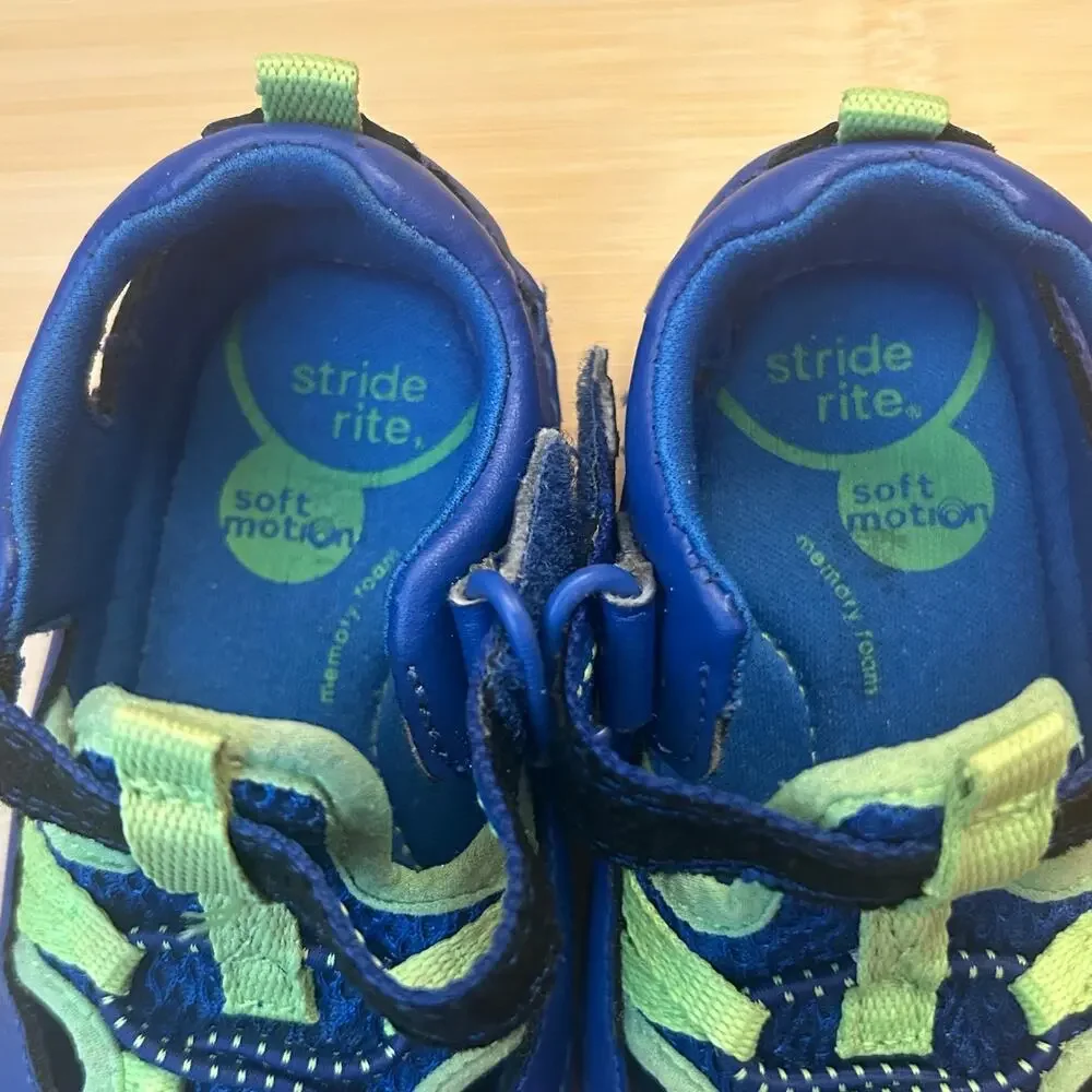 Stride Rite Tobias Sandals Blue Green Infant Baby Shoes 6m Water Resistant